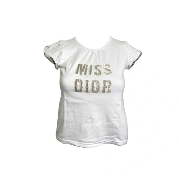 【ロゴがポイント☆】Dior Miss Dior Tシャツ Dior | Tops | Dior Miss Dior Logo White Tshirt | Poshmark
